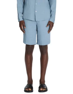 Celio Bermuda 100% lin - bleu^Homme Shorts Et Bermudas|Shorts Et Bermudas