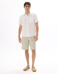 Celio Bermuda rayé en lin et coton -^Homme Shorts Et Bermudas|Shorts Et Bermudas