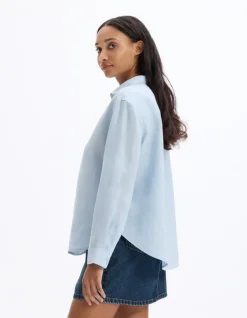 Celio Blouse 100% Lin - bleu^Femme Les Essentiels Aux Meilleurs Prix|Chemises & Blouses