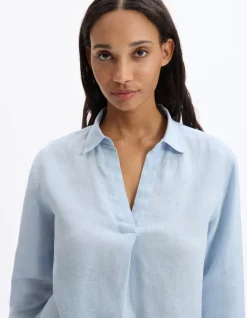 Celio Blouse 100% Lin - bleu^Femme Les Essentiels Aux Meilleurs Prix|Chemises & Blouses