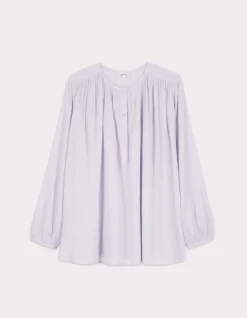 Celio Blouse boutonnée col rond - violet^Femme Chemises & Blouses
