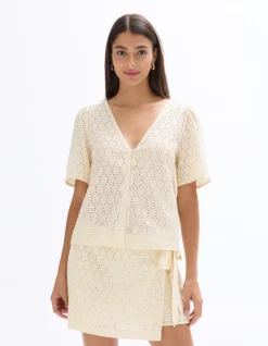 Celio Blouse boutonnée en broderie anglaise -^Femme Chemises & Blouses|Les Ensembles