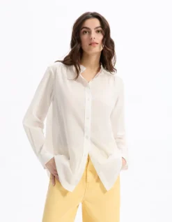 Celio blouse voile de coton - écru^Femme Chemises & Blouses