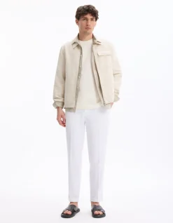 Celio Blouson col chemise en lin et coton -^Homme Blousons|Vestes