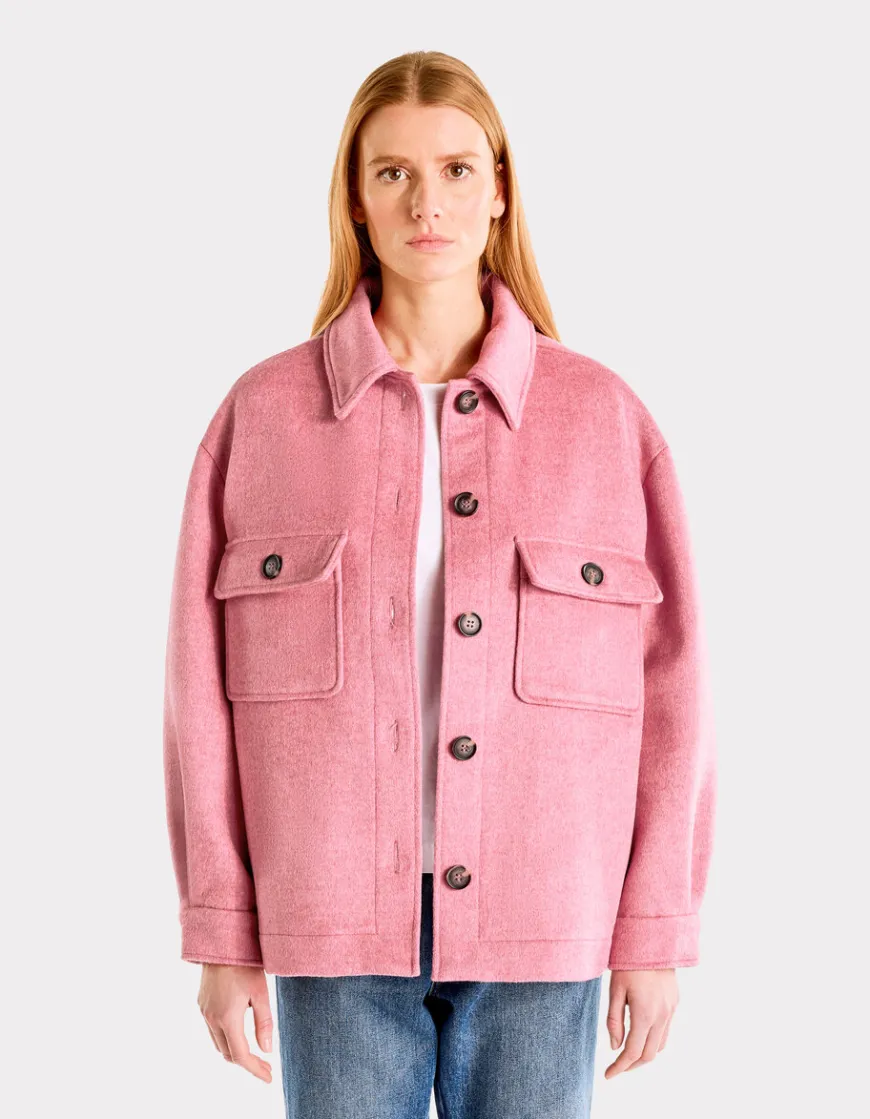 Celio Blouson duveteux col chemise - rose^Femme Manteaux