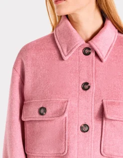 Celio Blouson duveteux col chemise - rose^Femme Manteaux