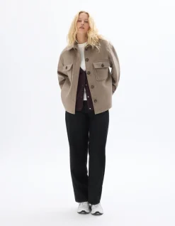 Celio Blouson duveteux col chemise - beige^Femme Manteaux