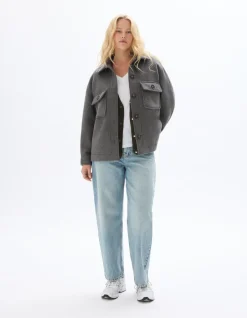 Celio Blouson duveteux col chemise -^Femme Manteaux
