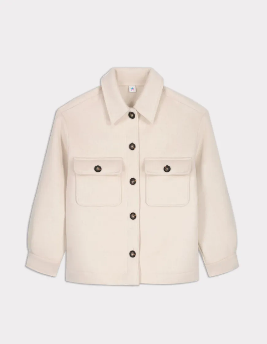 Celio Blouson duveteux col chemise - beige^Femme Manteaux