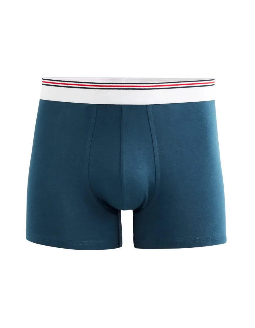 Celio Boxer coton stretch ceinture contrastée - marine^Homme Boxers