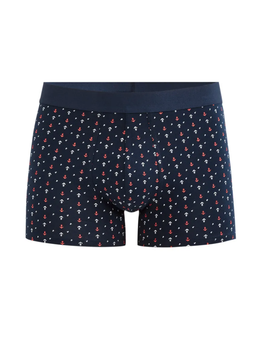 Celio Boxer en coton stretch ancre - marine^Homme Boxers