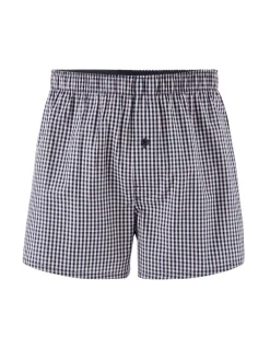 Celio Caleçon 100% coton à carreaux - marine^Homme Caleçons