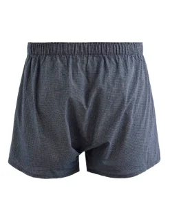 Celio Caleçon 100% coton à petits carreaux - marine^Homme Caleçons