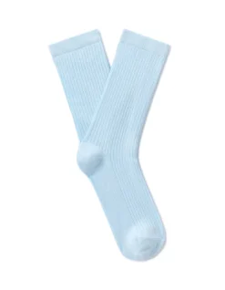 Celio Chaussettes courtes côtelées - bleu clair^Femme Chaussettes