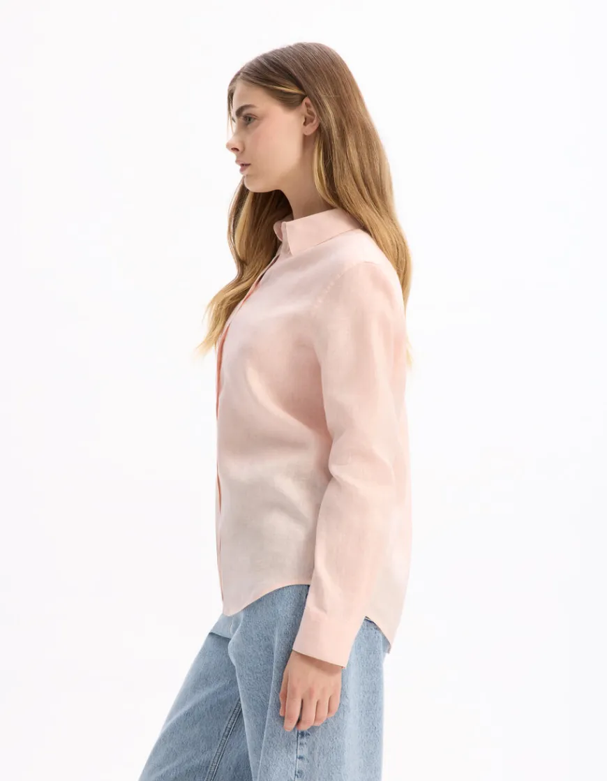 Celio Chemise 100% Lin - rose^Femme Chemises & Blouses|Collection Lin