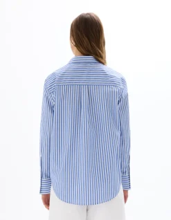 Celio Chemise en popeline rayée oversize -^Femme Les Essentiels Aux Meilleurs Prix|Chemises & Blouses