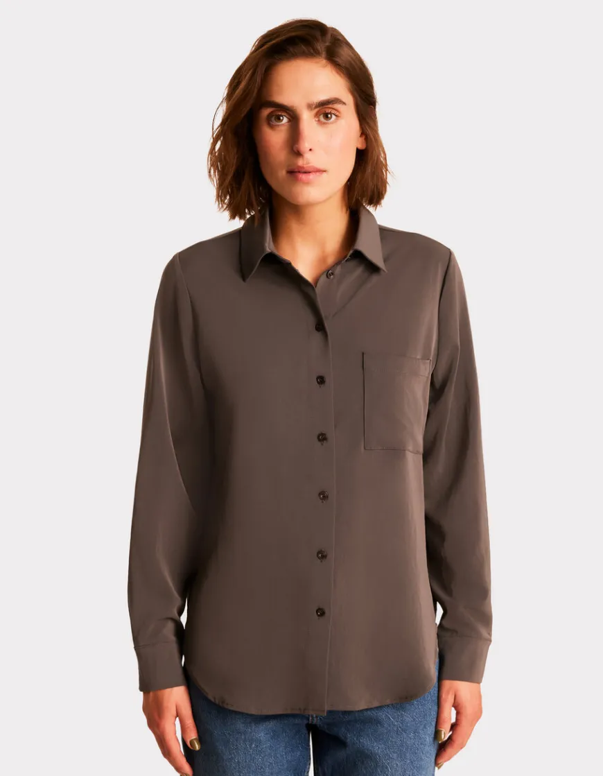 Celio Chemise en satin - gris^Femme Chemises & Blouses