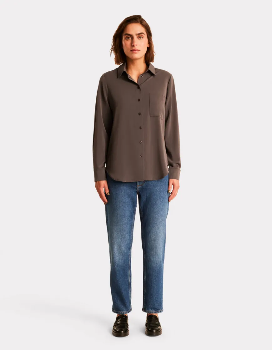 Celio Chemise en satin - gris^Femme Chemises & Blouses