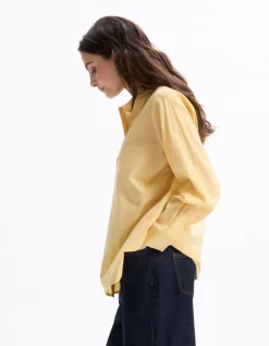 Celio Chemise en voile de coton - jaune^Femme Chemises & Blouses