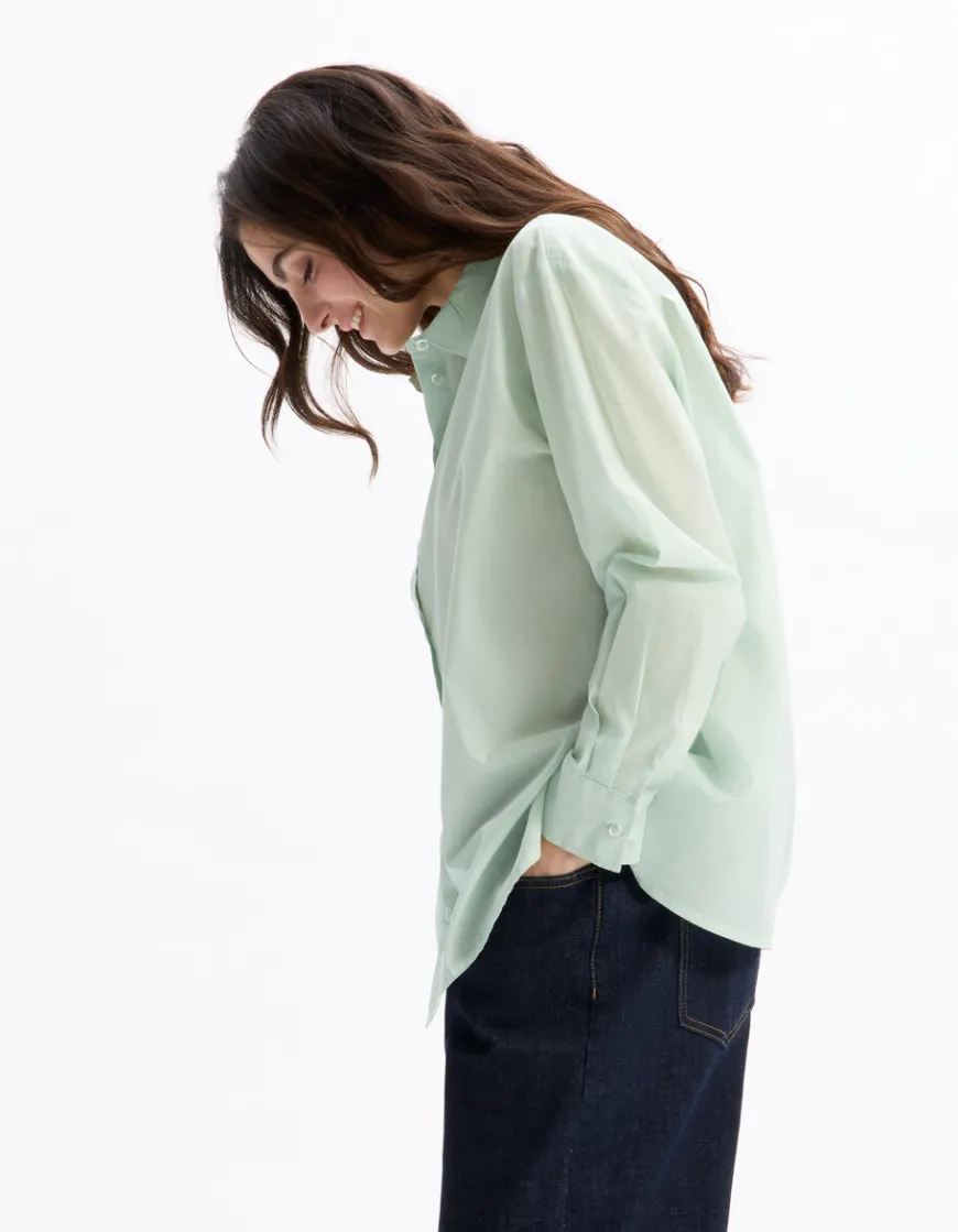Celio Chemise en voile de coton - vert^Femme Chemises & Blouses