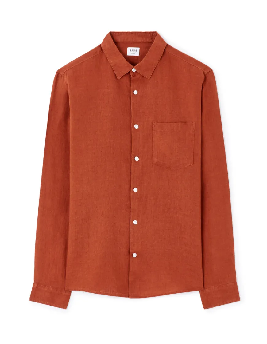 Celio Chemise regular 100% lin -^Homme Chemises|Sélection Lin