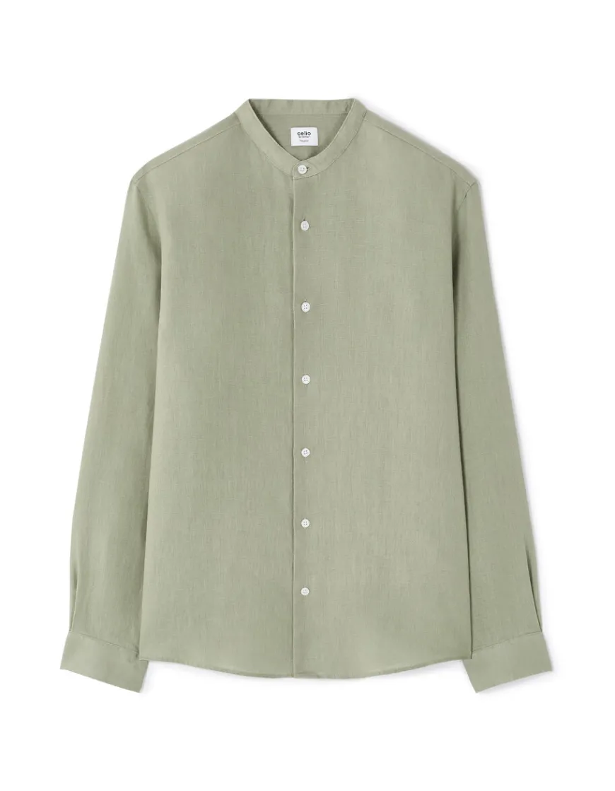 Celio Chemise regular col mao 100% lin -^Homme Chemises|Sélection Lin