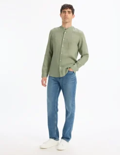 Celio Chemise regular col mao 100% lin -^Homme Chemises|Sélection Lin
