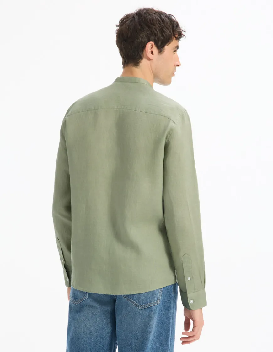 Celio Chemise regular col mao 100% lin -^Homme Chemises|Sélection Lin
