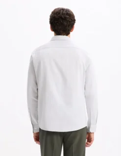 Celio Chemise regular effet satiné 100% coton - gris^Homme Chemises