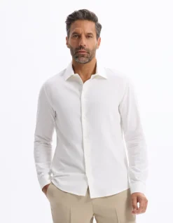 Celio Chemise regular en coton viscose -^Homme Chemises|Chemises Blanches