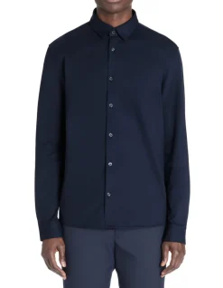 Celio Chemise regular en jersey col français - marine^Homme Chemises