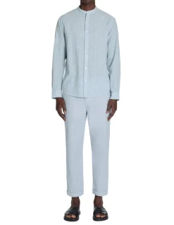Celio Chemise regular rayé en lin et coton - bleu^Homme Chemises|Sélection Lin