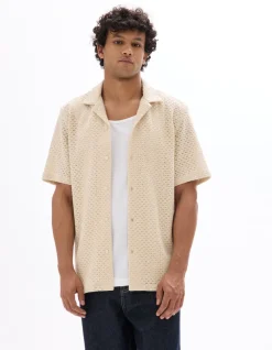 Celio Chemisette en crochet 100% coton -^Homme Chemises Manches Courtes|Chemises