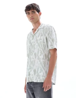 Celio Chemisette imprimé camouflage - vert^Homme Chemises Manches Courtes|Chemises