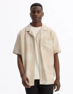 Celio Chemisette imprimé soleil 100% viscose -^Homme Chemises Manches Courtes|Chemises