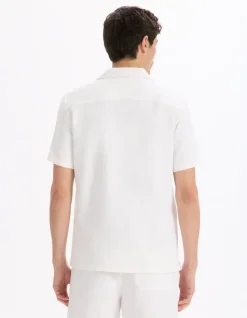 Celio Chemisette regular 100% coton texturé - beige^Homme Chemises Manches Courtes|Chemises