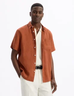 Celio Chemisette regular 100% lin -^Homme Chemises Manches Courtes|Chemises