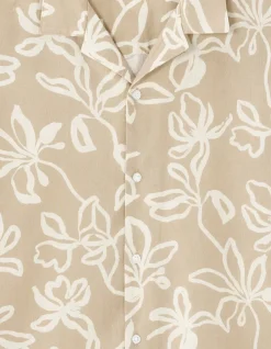 Celio Chemisette regular à motif floral en lin et coton -^Homme Chemises Manches Courtes|Chemises