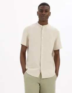 Celio Chemisette regular col mao 100% lin -^Homme Chemises Manches Courtes|Chemises