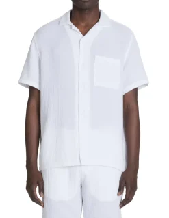 Celio Chemisette regular en gaze de coton -^Homme Chemises Manches Courtes|Chemises