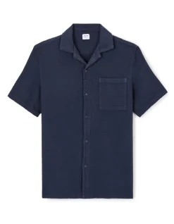 Celio Chemisette regular en gaze de coton - marine^Homme Chemises Manches Courtes|Chemises