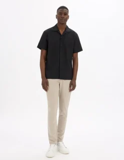 Celio Chemisette regular en lin et coton -^Homme Chemises Manches Courtes|Chemises
