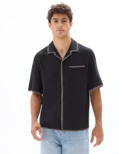 Celio Chemisette regular en lin et viscose -^Homme Chemises Manches Courtes|Chemises