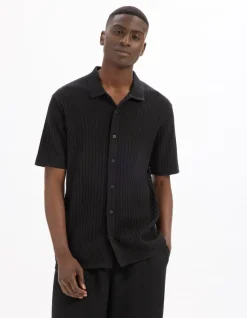 Celio Chemisette regular en maille ajouré -^Homme Chemises Manches Courtes|Chemises