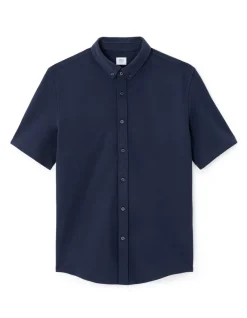 Celio Chemisette regular jersey piqué - marine^Homme Chemises Manches Courtes|Chemises