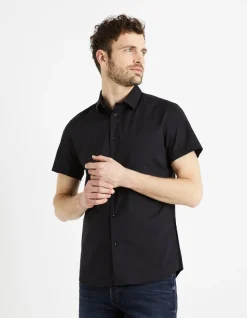 Celio Chemisette slim en coton stretch -^Homme Chemises Manches Courtes|Chemises