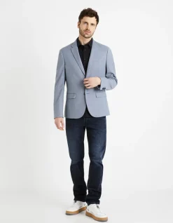 Celio Chemisette slim en coton stretch -^Homme Chemises Manches Courtes|Chemises