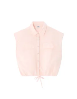 Celio Chemisier en gaze de coton sans manches - rose^Femme Chemises & Blouses|Les Ensembles