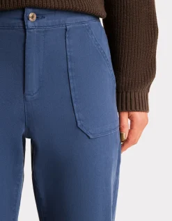 Celio Chino confort à taille élastiquée - bleu^Femme Pantalons