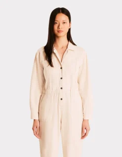 Celio Combinaison boutonnée avec ceinture - blanc^Femme Combinaisons